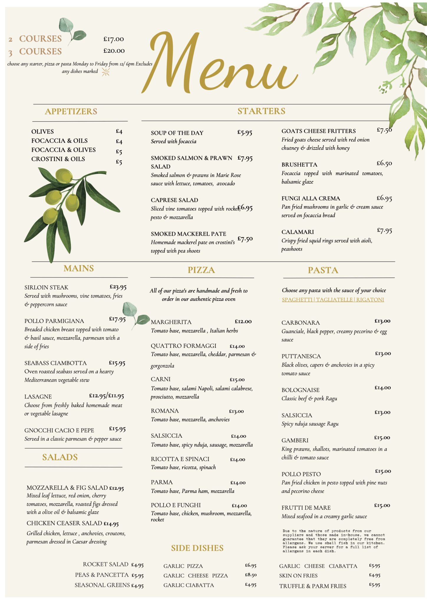 Nonnas Italian Restaurant And Pizza Concord Menu - qf265k7